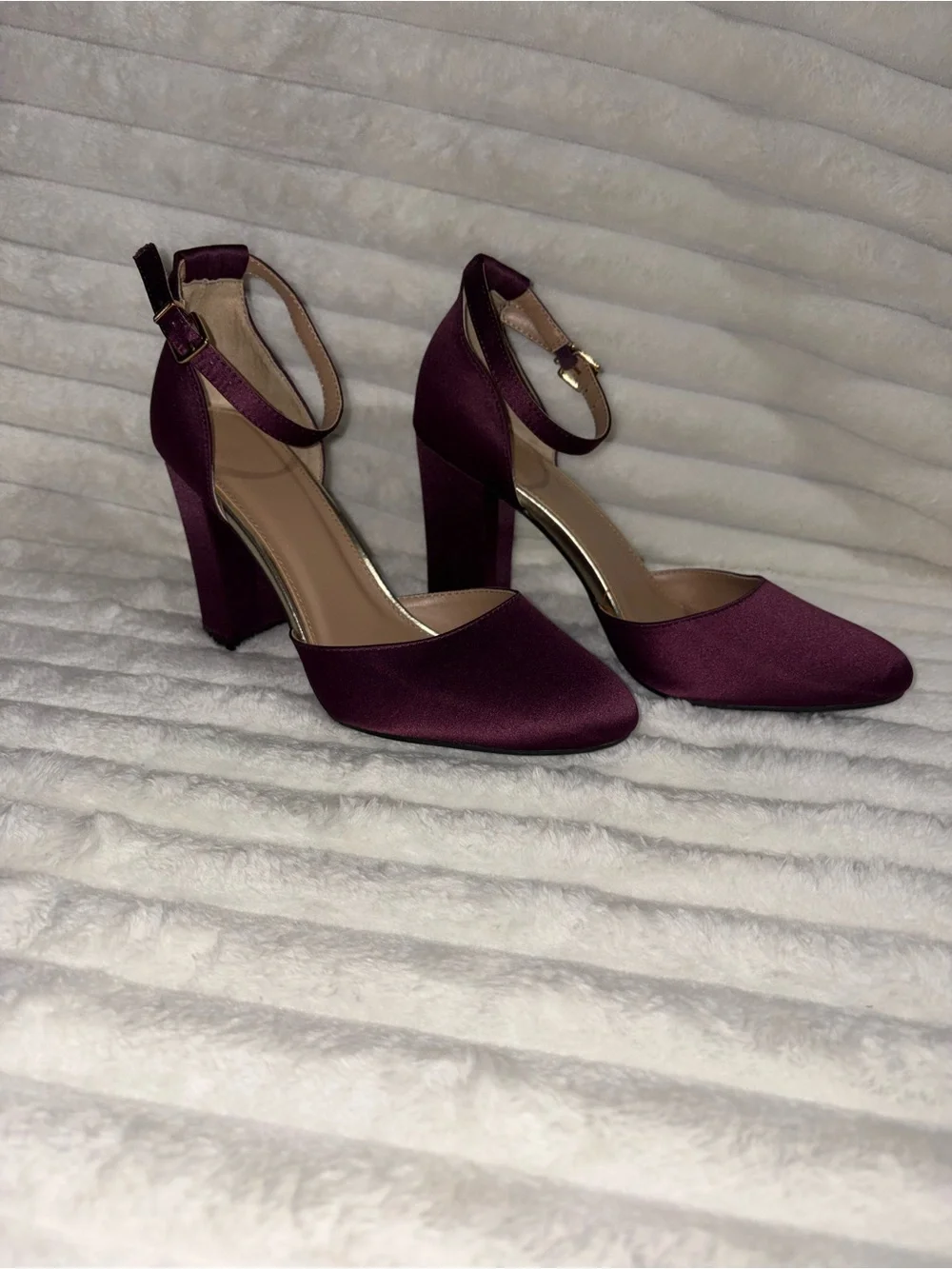 a new day Plum Block Heel Ankle-Strap Sandals 8M